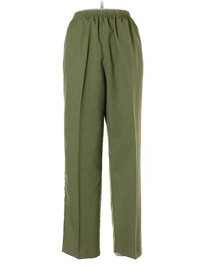 BonWorth 100 Polyester Solid Wild Willow Casual Pants Size M (Petite