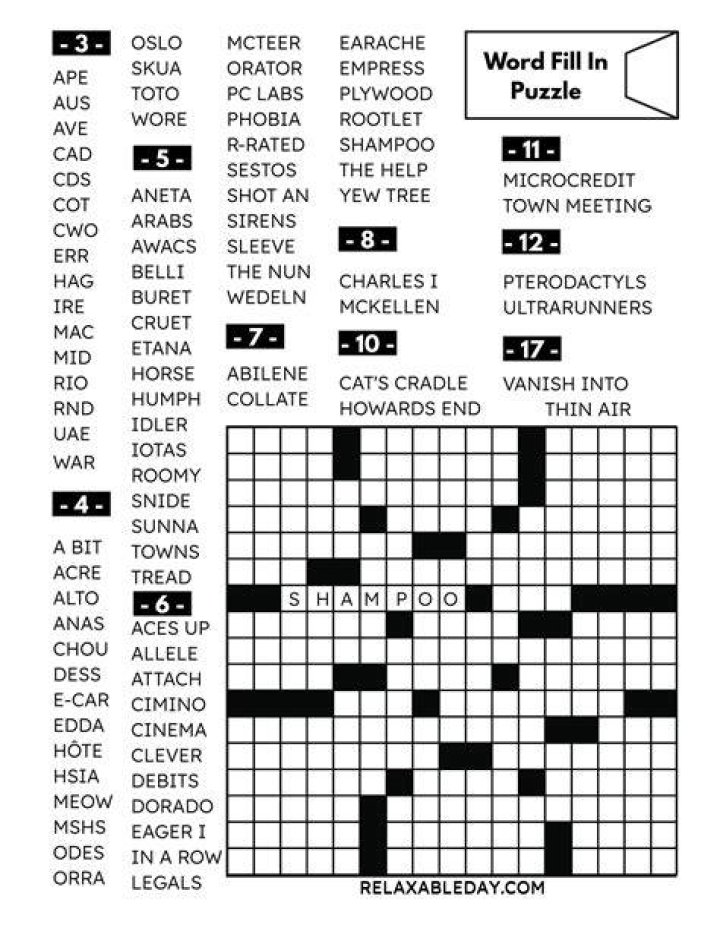 Printable Word Fill In Puzzles Printable Words Worksheets