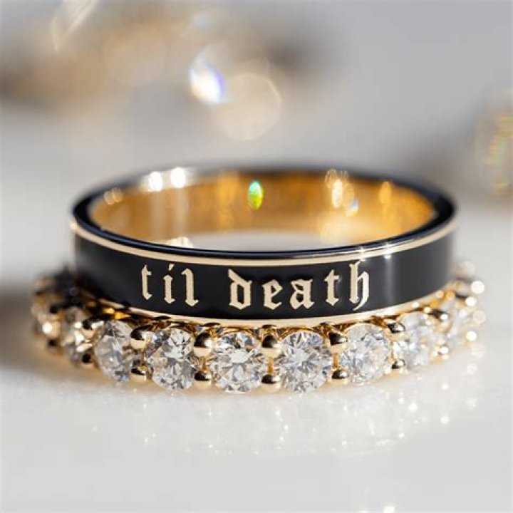 Til Death Black Enamel Band 4mm Marrow Fine